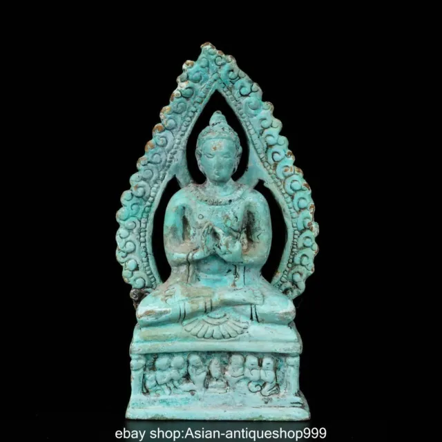 4" Seltene alte chinesische Bronzeware Buddhismus Shakyamuni Buddha Statue