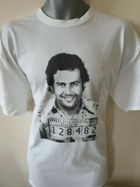 T-Shirt Mugshot Pablo Escobar Narcos Columbia Cartel Cool Regalo Retrò 2