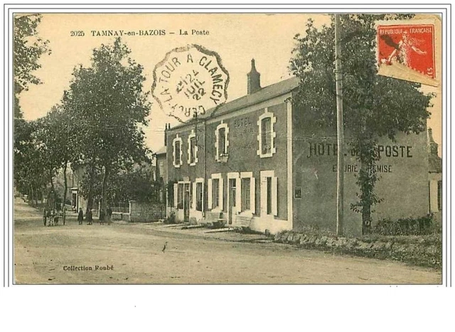 58.Tamnay En Bazois.la Poste.attelage Ane Et Chien