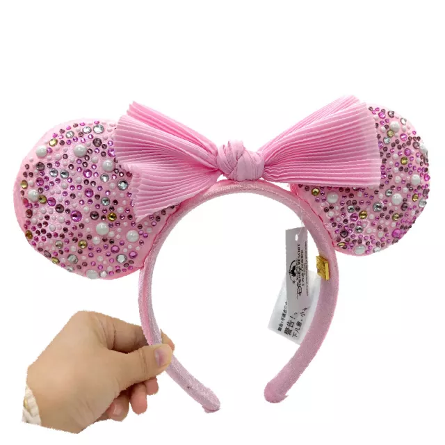 US Disney Parks Pearl BaubleBar Headband 2021 Minnie Ears Millennial Pink Bow