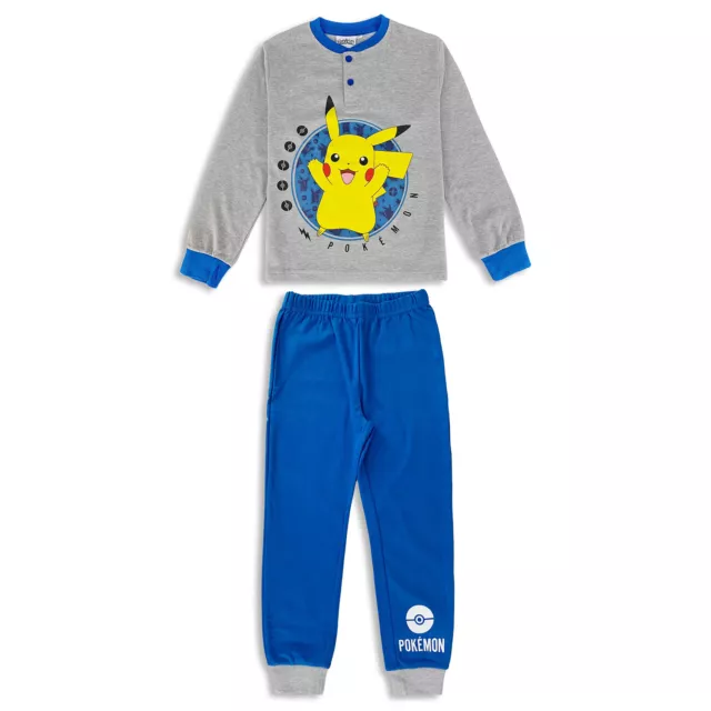 Pigiama Pokemon Pikachu bimbo lungo maniche lunghe in caldo cotone bambino 4842