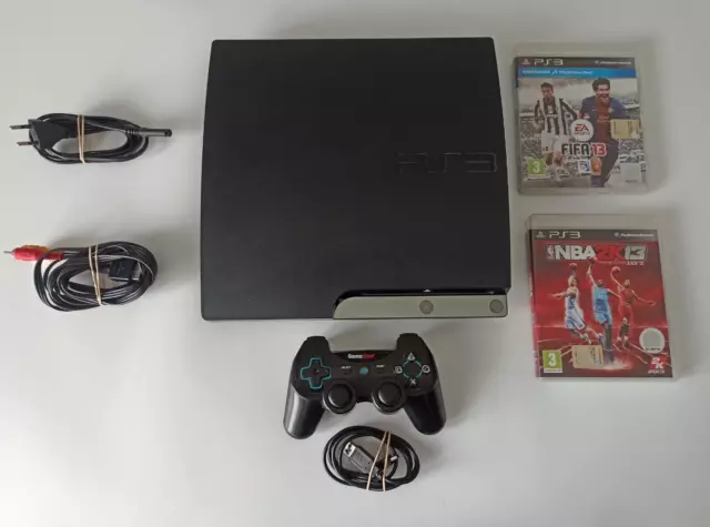 Console Sony Playstation 3 Ps3 Slim Nera 160 Gb Con Accessori E Giochi In Regalo