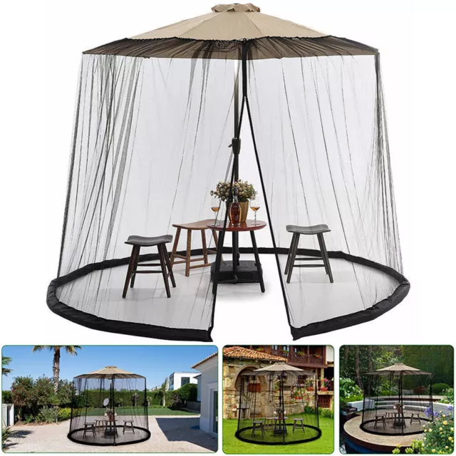 Umbrella Table Screen Cover Mosquito Bug Insect Net Outdoor Patio Netting 3 Size