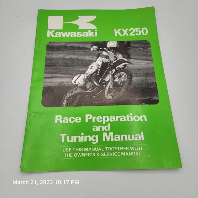 Genuine Kawasaki OEM Race Preparation & Tuning Manual 1987 KX250 99920-1388-01
