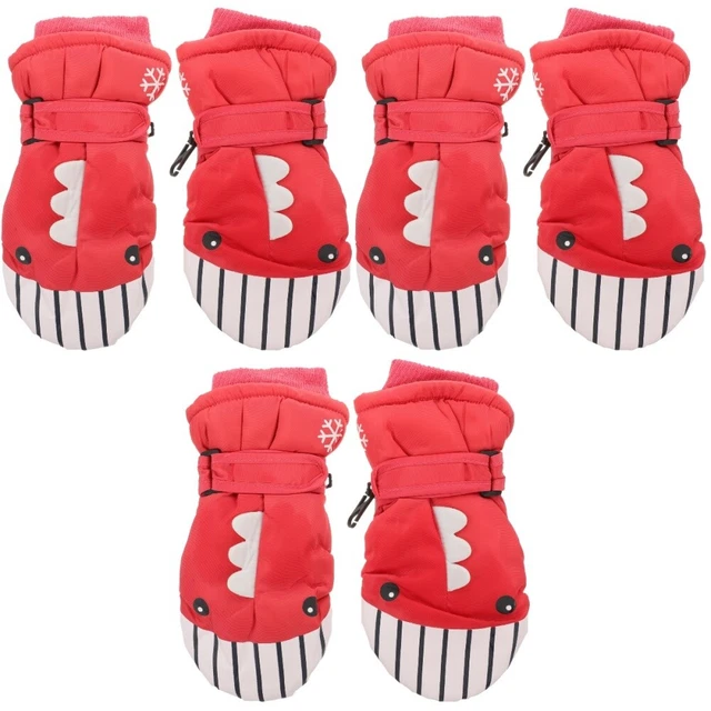 3 Pairs Ski Gloves Mens Children's Ski Gloves Heated Ski Mittens Girl