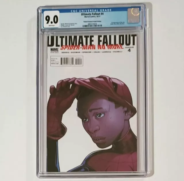 ULTIMATE FALLOUT #4 CGC 9.0 Pichelli Variant Cover 2011 MILES MORALES Spider-man