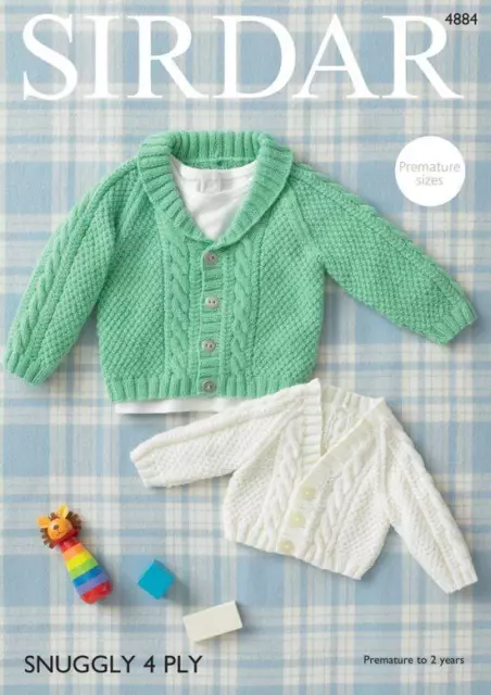 Sirdar Modelo de Punto - Snuggly 4 Capa, Bebé Niño Raglan Cárdigan 4884