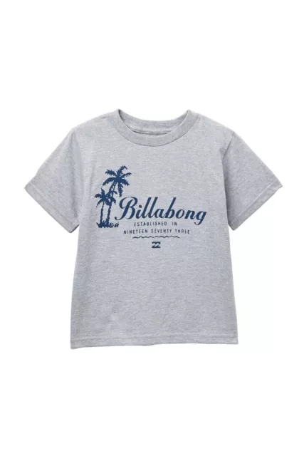 Billabong Boys Little Youth M/5 Short Sleeve T-Shirt Tee Isla Gray Palm Tree