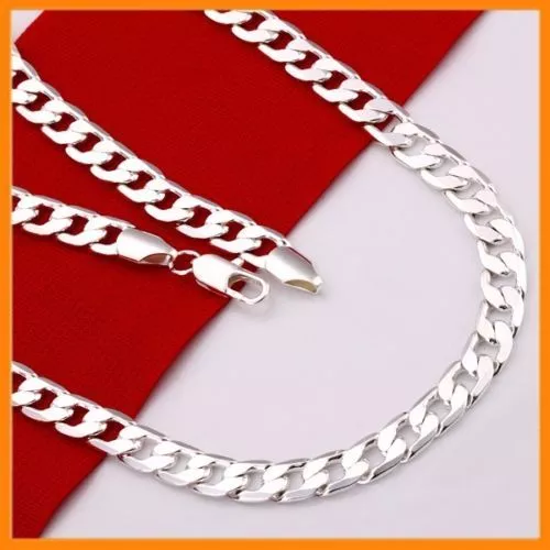 Stunning 925 Sterling Silver Filled 4MM Classic Curb Necklace Chain Wholesale
