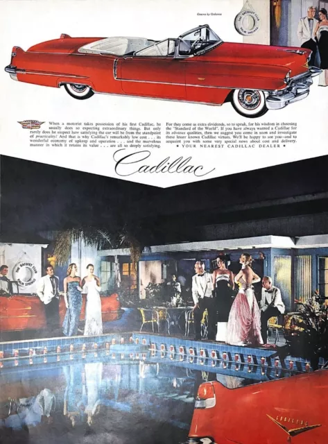 1956 Cadillac Vintage Print Ad The Racquet Club Palm Springs California