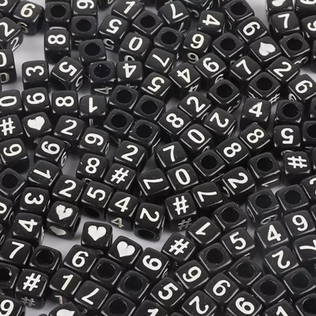 50pcs6mm Acrylic Number Spacer Beads For Jewelry Making DIY Necklace Bracelets