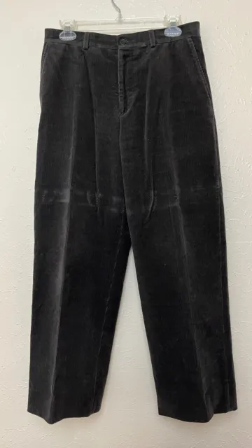 Armani Pants Mens 32 (30x28) Gray Collezioni Corduroy Cotton Slacks Italy