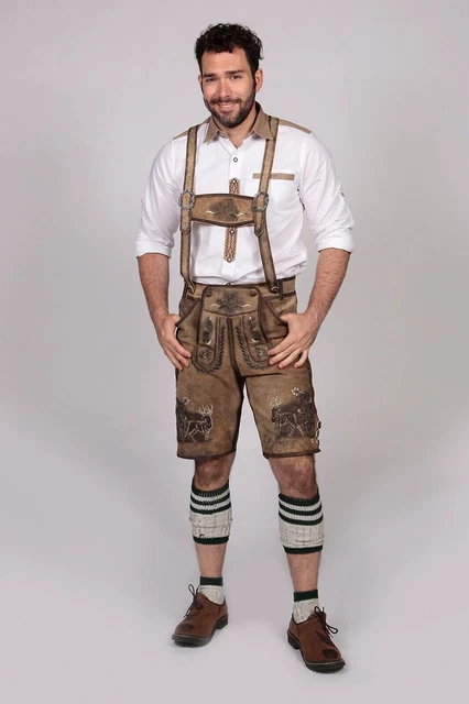 Bavarian Trachten Men's Lederhosen Short German Oktoberfest Lederhosen Costume