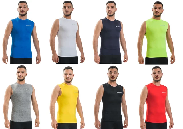 Maglia Uomo Donna Maglietta Givova Canotta Aderente Sport Bodybuilding Palestra