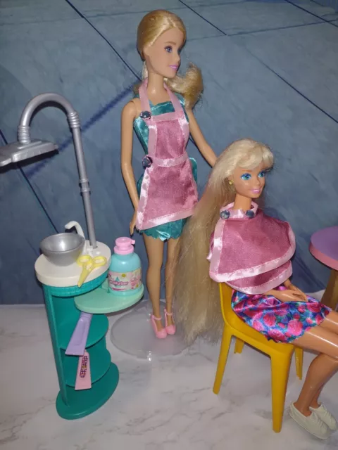Great value! Barbie Salon with 2 DOLLS, Clothes & Many accessories. Huge bundle