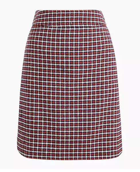 J. Crew Women's Wool-Blend A-line Skirt, Navy Red Plaid, Size 2 NEW