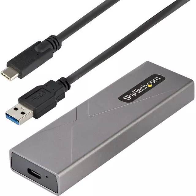 USB-C 10Gbps to M.2 NVMe or M.2 SATA SSD Enclosure, Tool-free M.2 PCIe-SATA SSD
