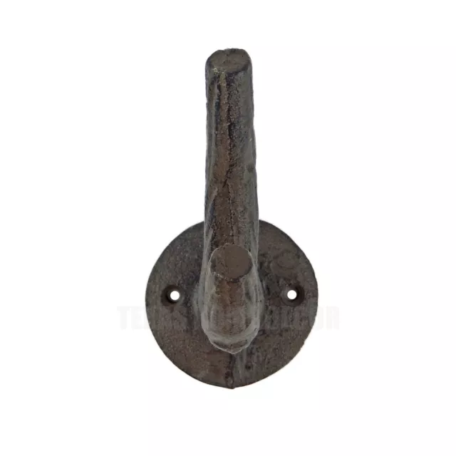 Tree Branch Double Wall Hook Cast Iron Towel Coat Hat Hanger Rustic Heavy Duty 3