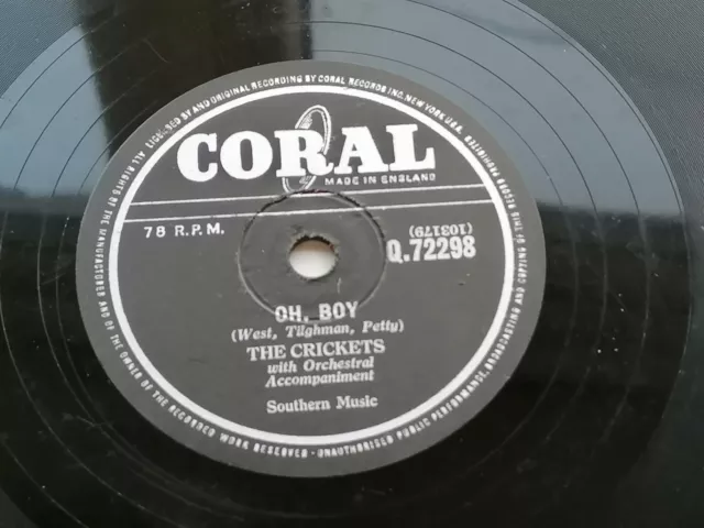 Buddy Holly The Crickets Uk 1958 Koralle 78 Oh Boy / Nicht Verblassen