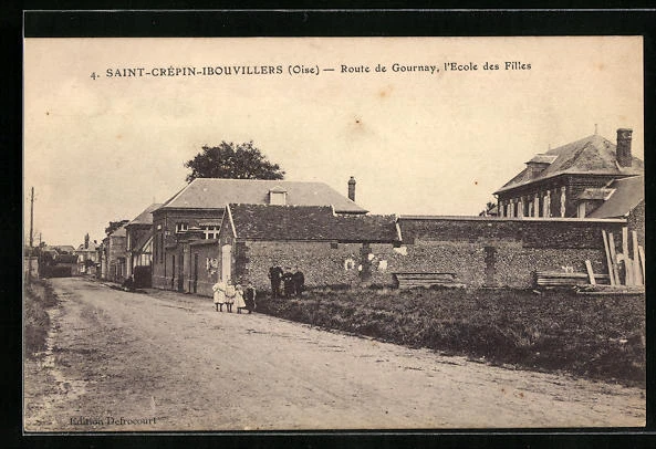 CPA Saint-Crépin-Ibouvillers, Route de Gournay, l´Ecole des Filles