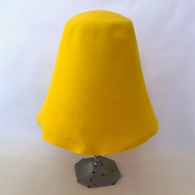 100% Wool Felt Cone Hood for Millinery and Hat Making Yellow 109g