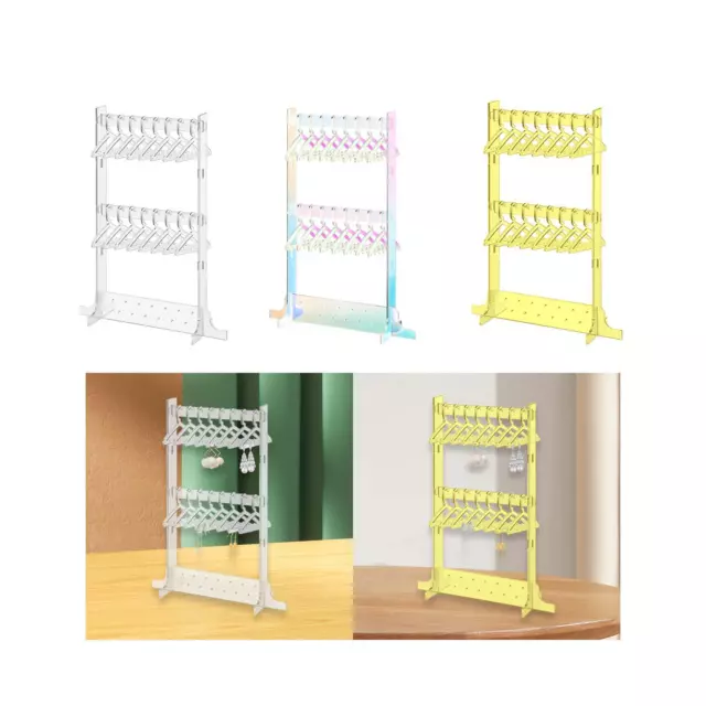 Acrylic Earring Holder Stand Decor 16 Mini Hangers Jewelry Display Organizer