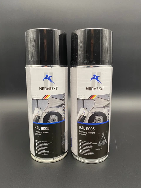 Normfest Lackspray Kroma RAL9005 Schwarz Matt – 3x 400 Ml Dosen, Nitro-Kombilack, Für Metall, Holz, Kunststoff