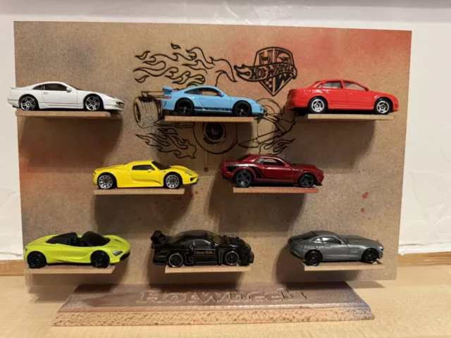 For Hot Wheels Diecast Car Matchbox Display Wooden Shelf Toy Storage Unit  WHT64