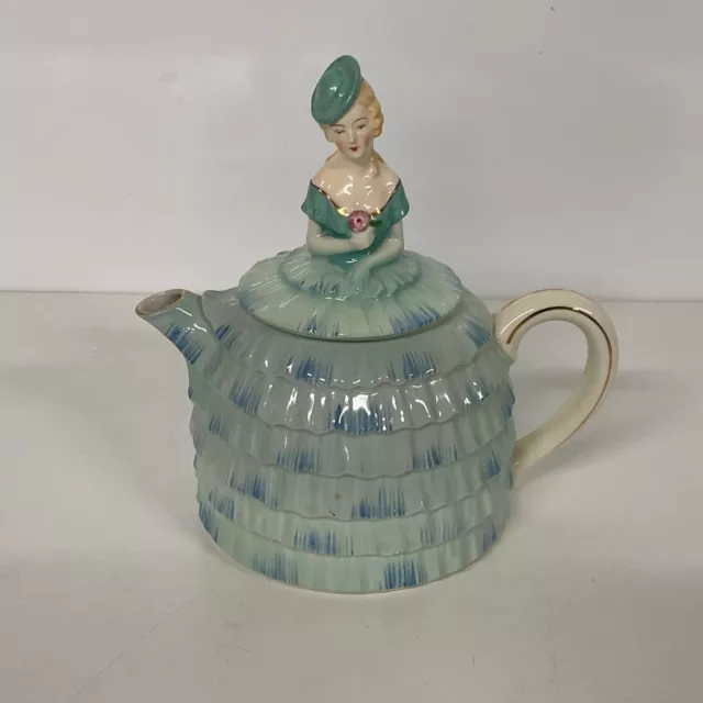 Vintage Porcelain Lady in a Crinoline Dress Teapot Made In Japan (K6) W#939