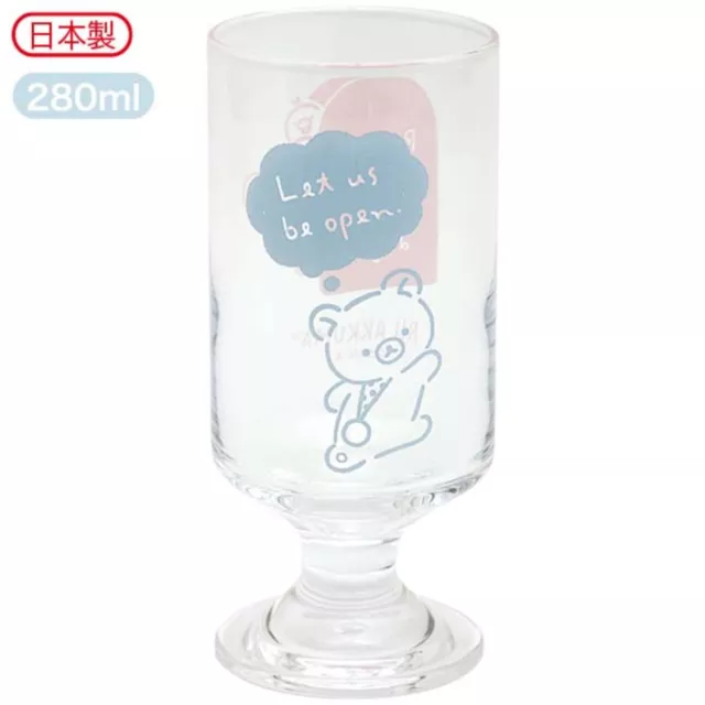 San-X Rilakkuma Message Glass 280ml Relax Bear / New 2023 Japan