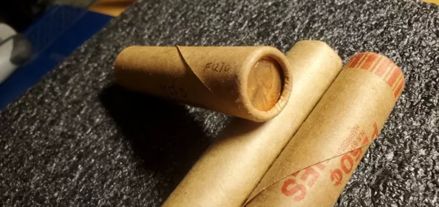 Unopened Shotgun Roll 1956d Lincoln Wheat Pennies !!