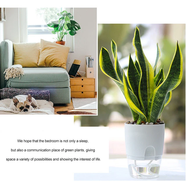 2 Layer ABS Flowerpot Self Watering Plant Container w/Water Tank (10.5cm) 10