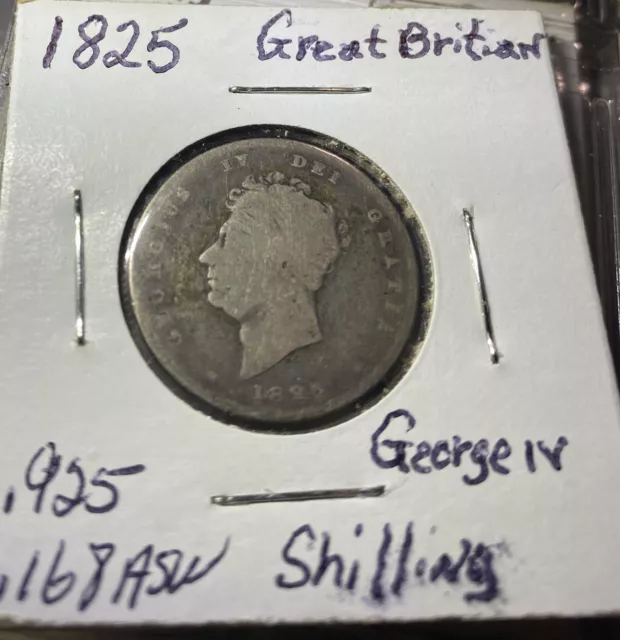 1826 Great Britain Shilling Fine Details Silver Coin George IV