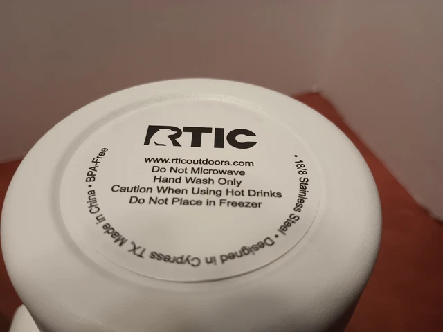 RTIC 16 Oz Stainless Steel Travel Coffee Cup Vacuum Insulated  Tumbler Mug White 6