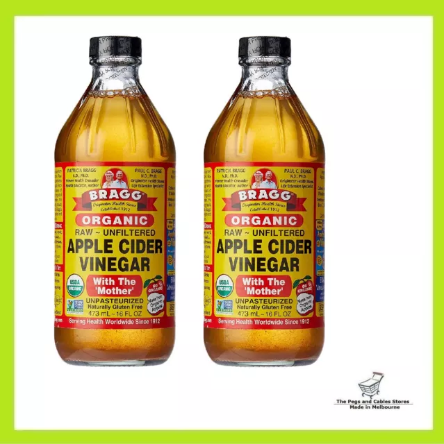 Bragg Organic Raw-Unfiltered Apple Cider Vinegar 2 bottles (473 mL each)