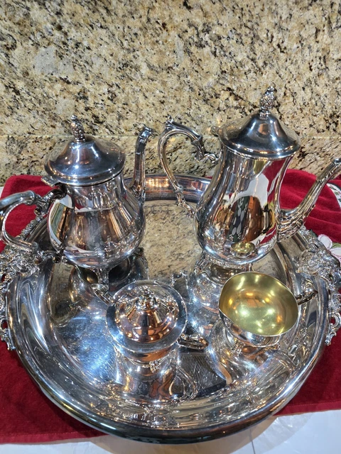 5 PC SET WALLACE Baroque silver plate tea set and coffee service 150.84 PicClick UK