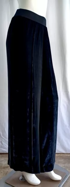 ATM Anthony Thomas Melillo Black Silk Velvet Wide Leg Pants Size M