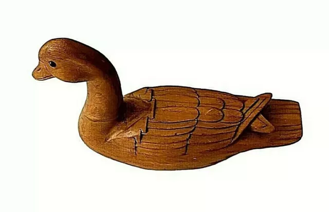 Vintage Hand Carved Hand Painted Wooden Duck Decoy