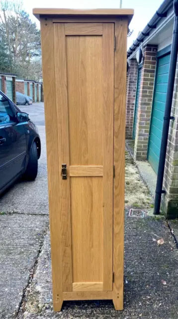 Solid Oak Tall Large Shoe Cupboard - Hallway Storage Furniture