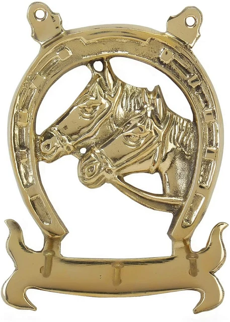 Beautiful Ornate Brass Vintage Horseshoe Key Holder Key Hanger