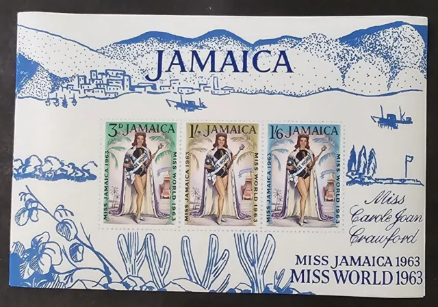 1963 Miss Jamaica/Miss World Scott #207a Souvenir/Mini Sheet MNH OG