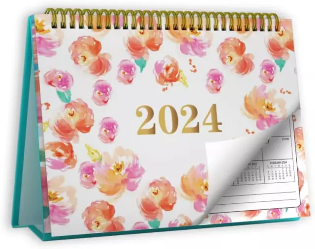 Small Desk Calendar 2024, Monthly Desktop Calendar, DEC. 2023 - JAN. 2025, 8" X