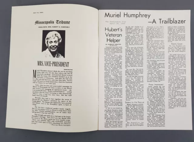 1968 Muriel Humphrey Hubert Presidential Campaign News Views Articles Booklet 2