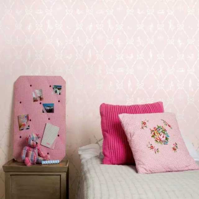 Cubierta de pared con textura femenina rosa y blanco rosa N Rose junior 2