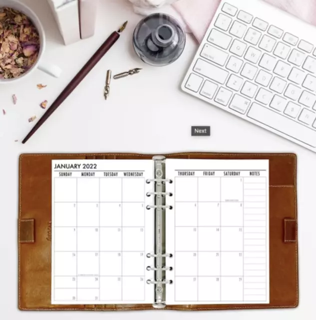 2023 Calendar + Pen + Storage Pouches + Paper Fits Louis Vuitton PM Agenda