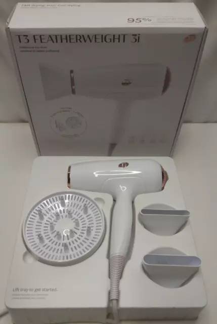 T3 Featherweight 3i Hair Dryer and Diffuser in White