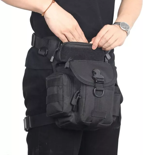 Tactical Molle Leg Drop Bag Outdoor Homme Militaire Ceinture Fanny Pack Pouch 2