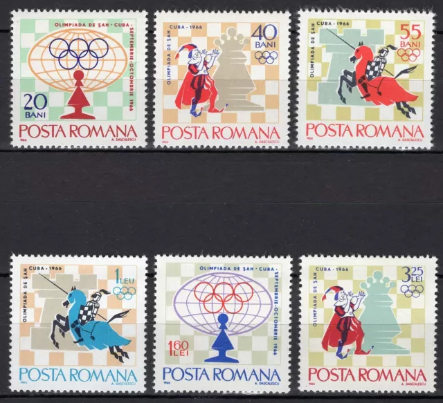#466 - Romania - Olimpiadi degli scacchi, 1966 - Nuovi (** MNH)