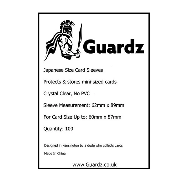 Guardz - 10000 Clear Japanese Mini-Sized Trading Card Sleeves - for Yugioh [A01]