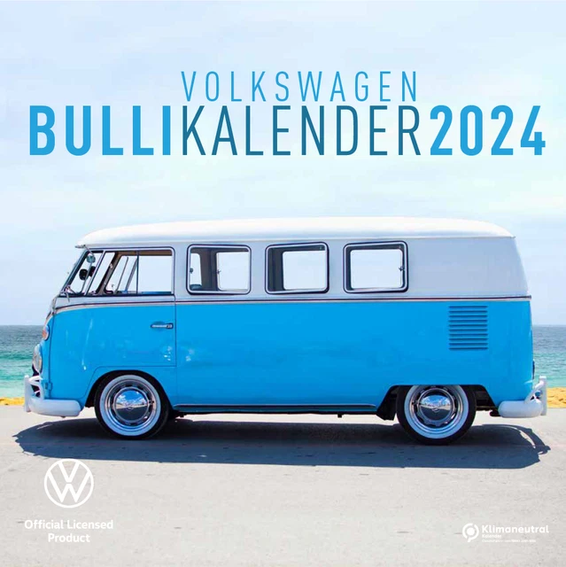 VW BULLI KALENDER 2024 30x30cm Retro Van Camping Fahrzeug Nostalgie